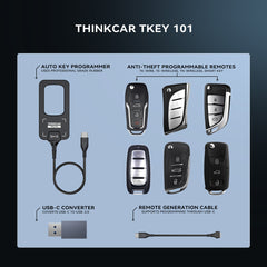 THINKCAR TKEY101 - Universal Car Key Programmer with 6 Remote Keys