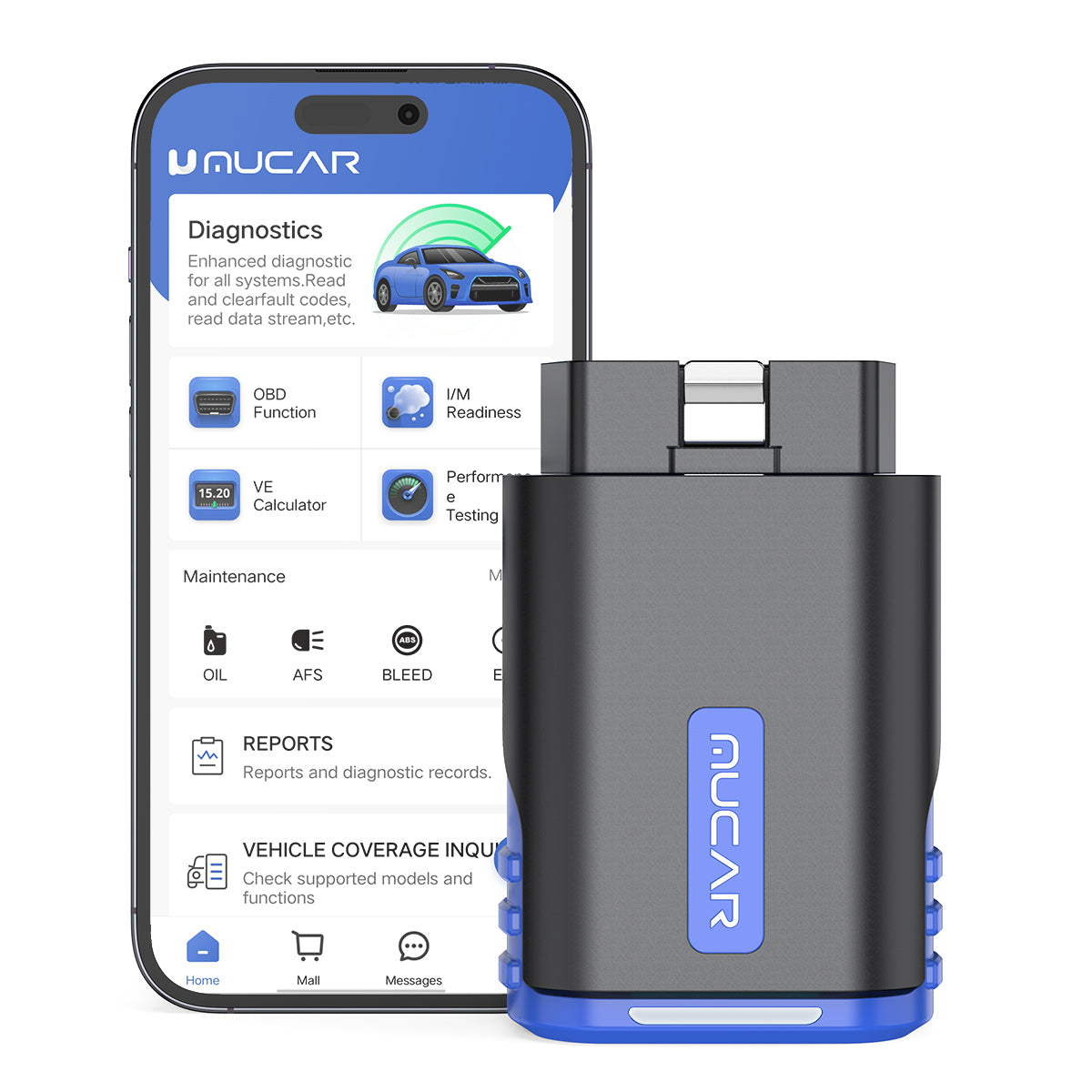 MUCAR DRIVERSCAN Wireless OBD2 Scanners - Illustrate the section with a relevant product or system image.