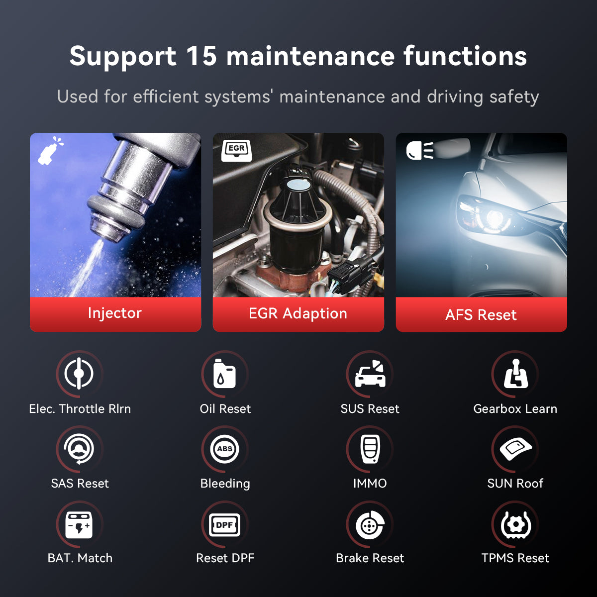 DRIVERSCAN SUPPORT 15+ MAINTENANCE FUNCTIONS: