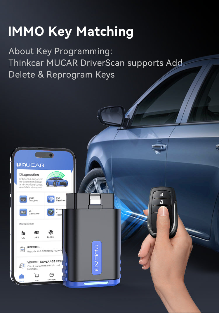 MUCAR DriverScan OBD2 Scanner Bluetooth IMMO Key Matching