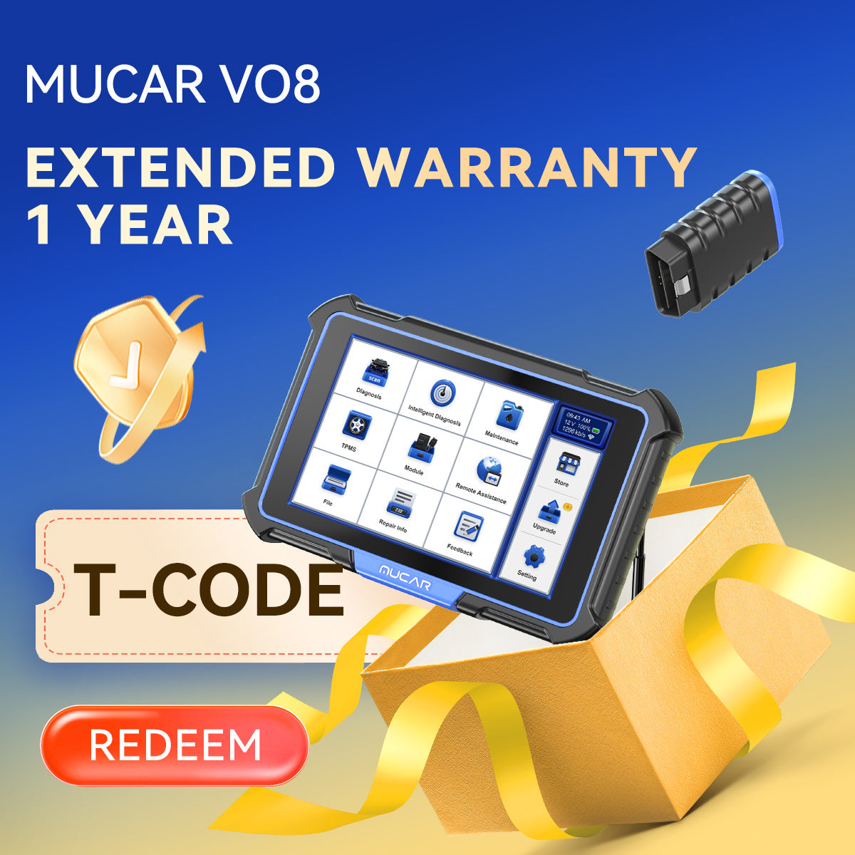 MUCAR VO8 1 Year Extended Warranty