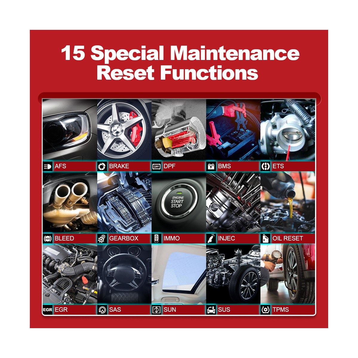 MUCAR BT200 T-CODE 15 Resets Maintenance Function 1 Year Free
