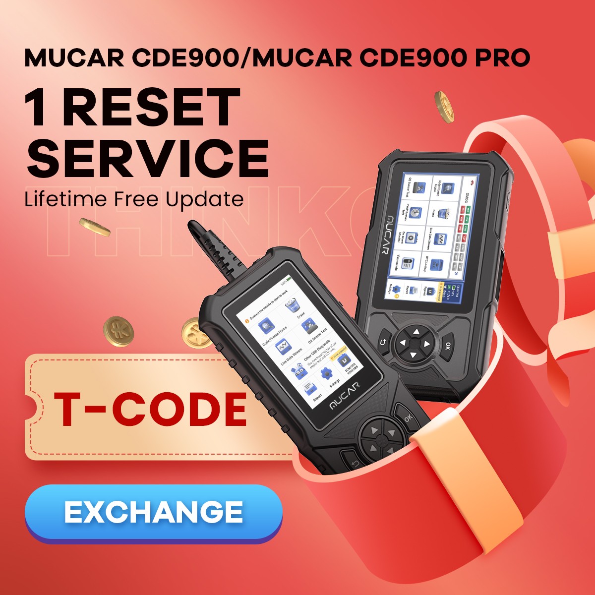 MUCAR CDE900/CDE900 PRO T-code 1 Reset Function