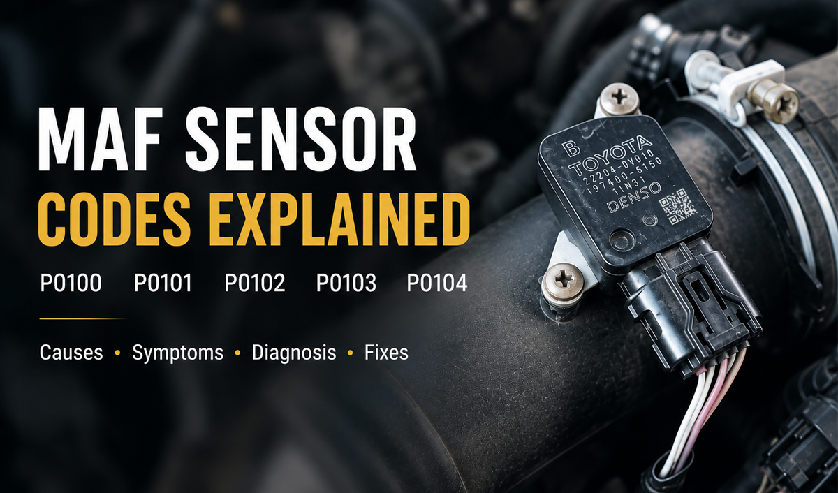 MAF sensor on engine with P0100 P0101 P0102 P0103 P0104 troubleshooting guide