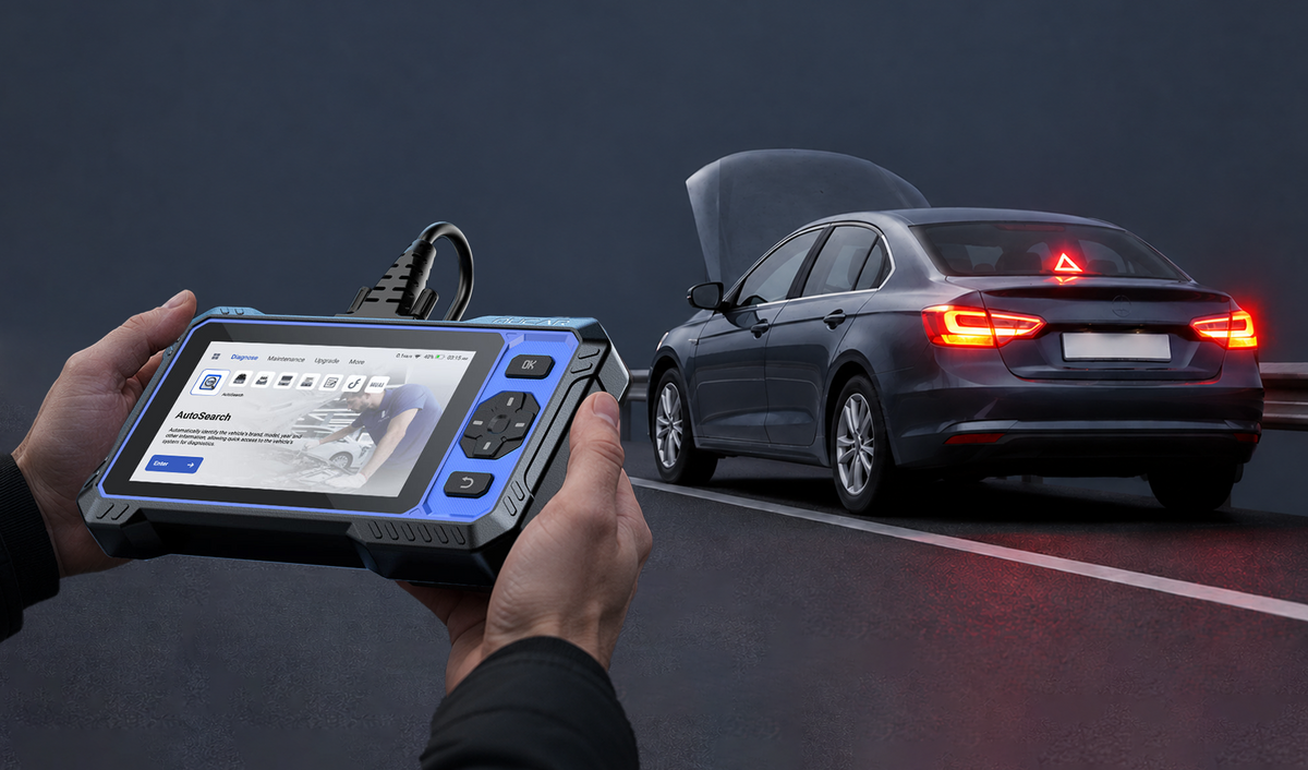 MUCAR 632 diagnosing engine stalling on a vehicle stopped at the roadside during a summer road trip