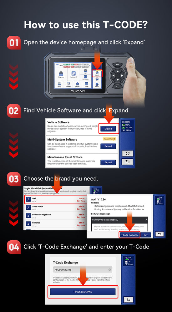 MUCAR CDE900 PRO T-code 1 Selected Car Brand Full Functions – THINKCAR