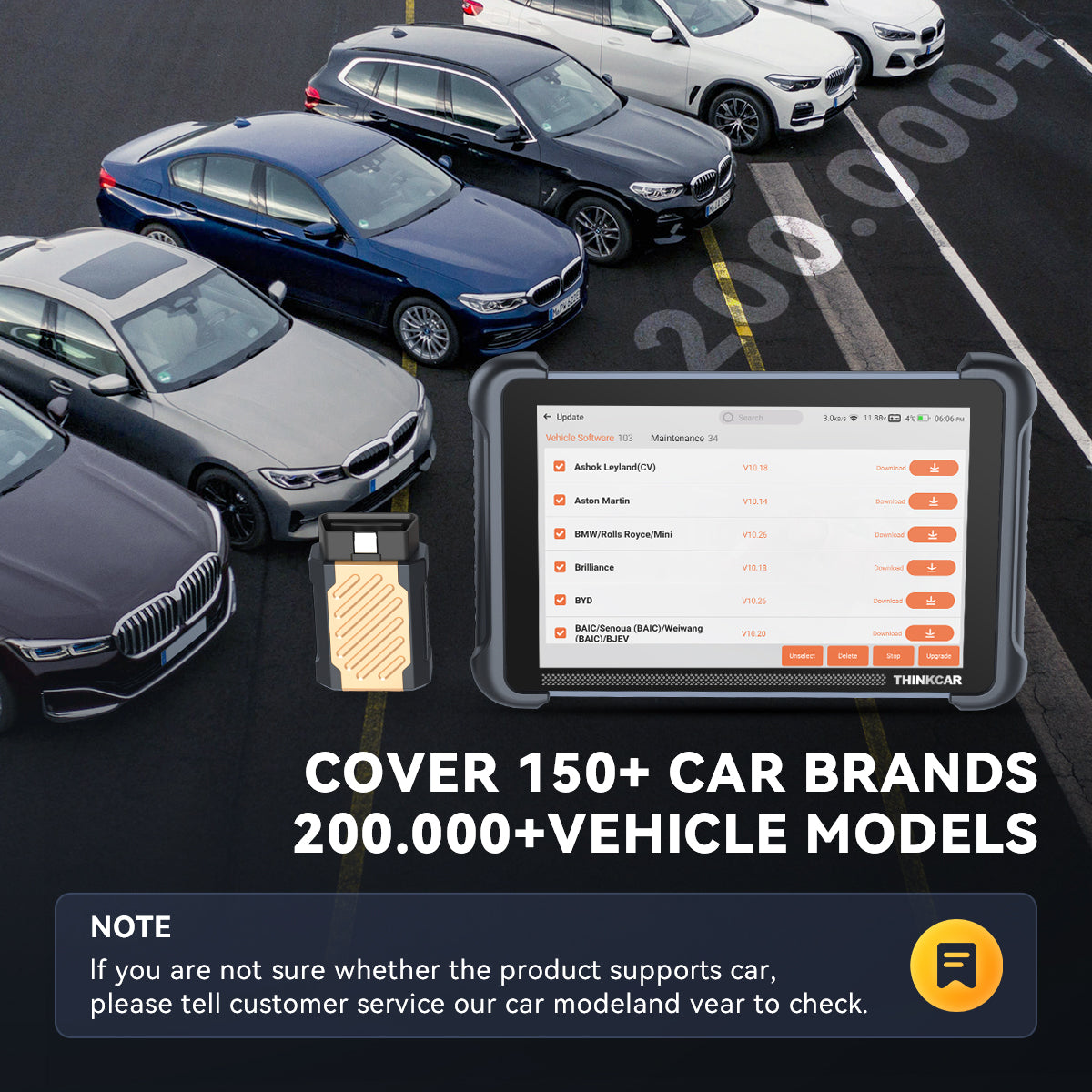 THINKCAR 689BT COVER 150+ CAR BRANDS200.000+VEHICLE MODELS