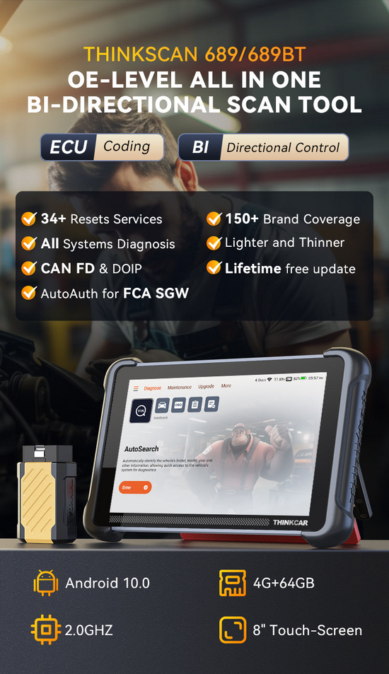 Official Thinkscan 689BT Bidirectional Scanner – Lifetime Free Updates ...