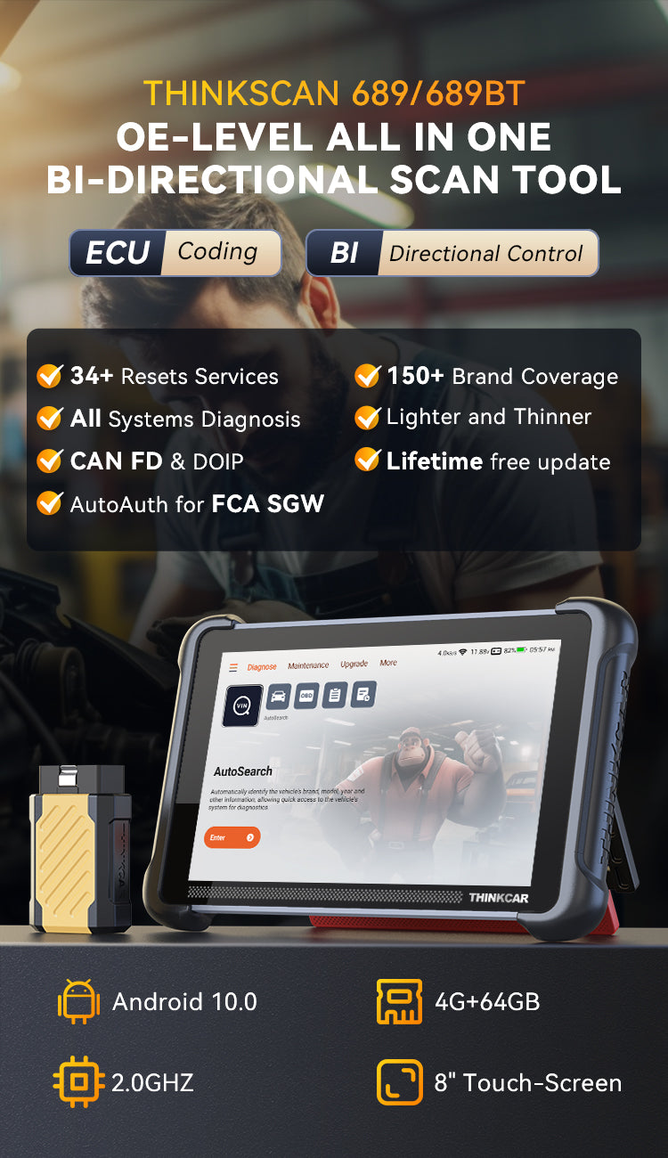 THINKCAR THINKSCAN 689BT BIDIRECTIONAL SCAN TOOL LIFETIME FREE