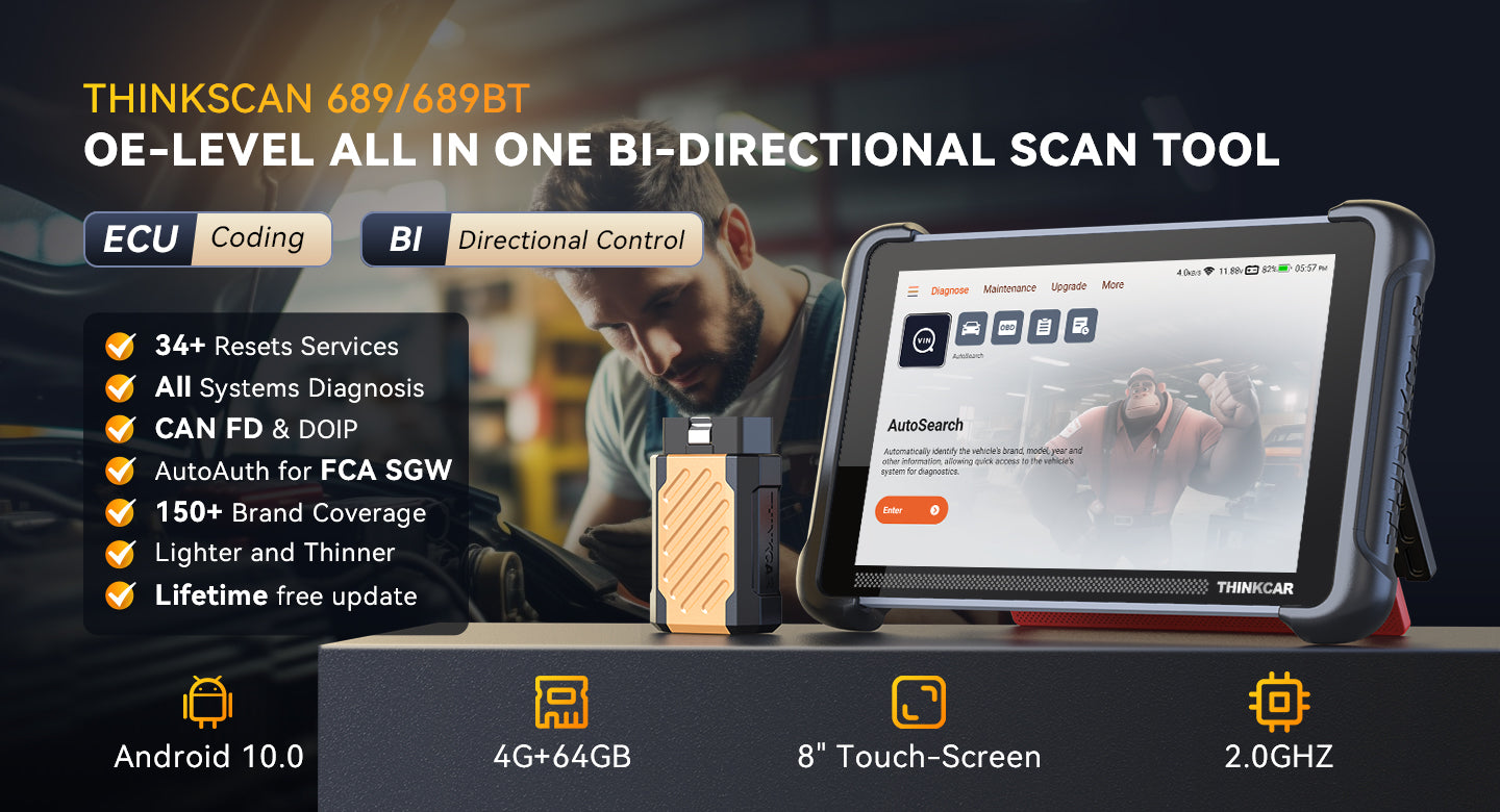 THINKCAR THINKSCAN 689BT BIDIRECTIONAL SCAN TOOL LIFETIME FREE