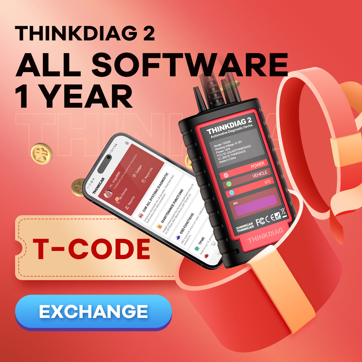 THINKDIAG T-CODE All SOFTWARE RENEWAL 1 YEAR FREE – THINKCAR