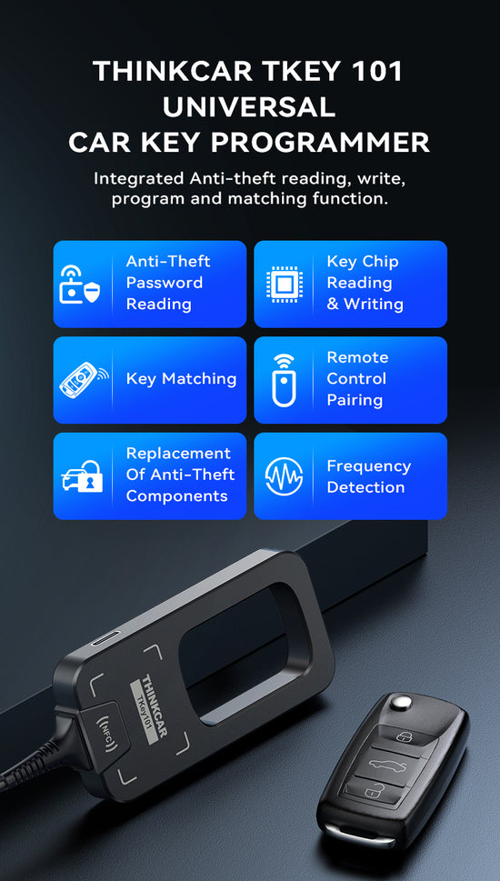 THINKCAR TKEY101 - Universal Car Key Programmer with 6 Remote Keys