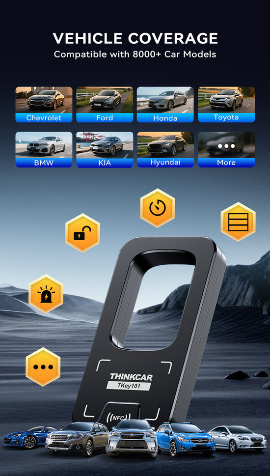 THINKCAR TKEY101 - Universal Car Key Programmer with 6 Remote Keys