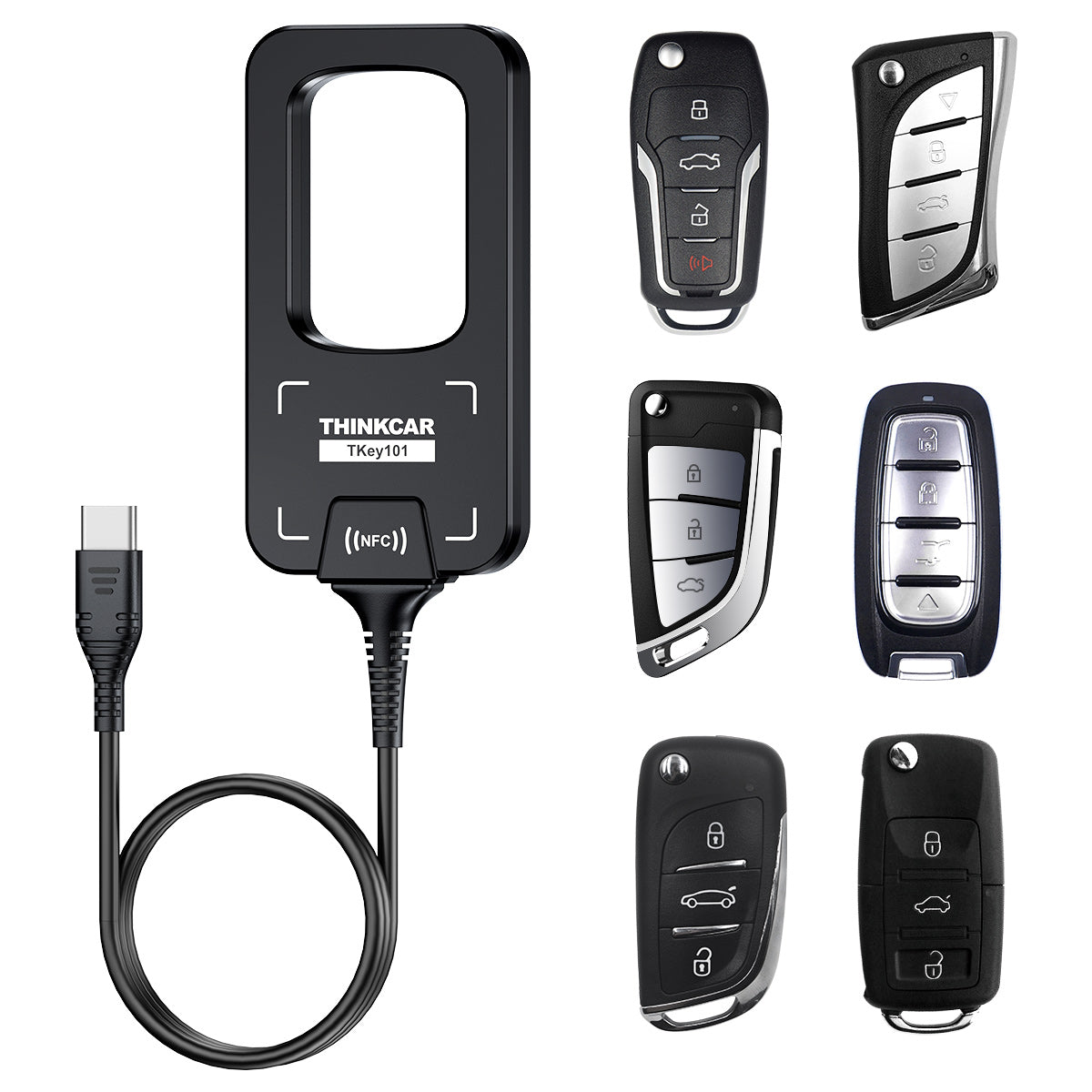 THINKCAR TKEY101 - Universal Car Key Programmer with 6 Remote Keys