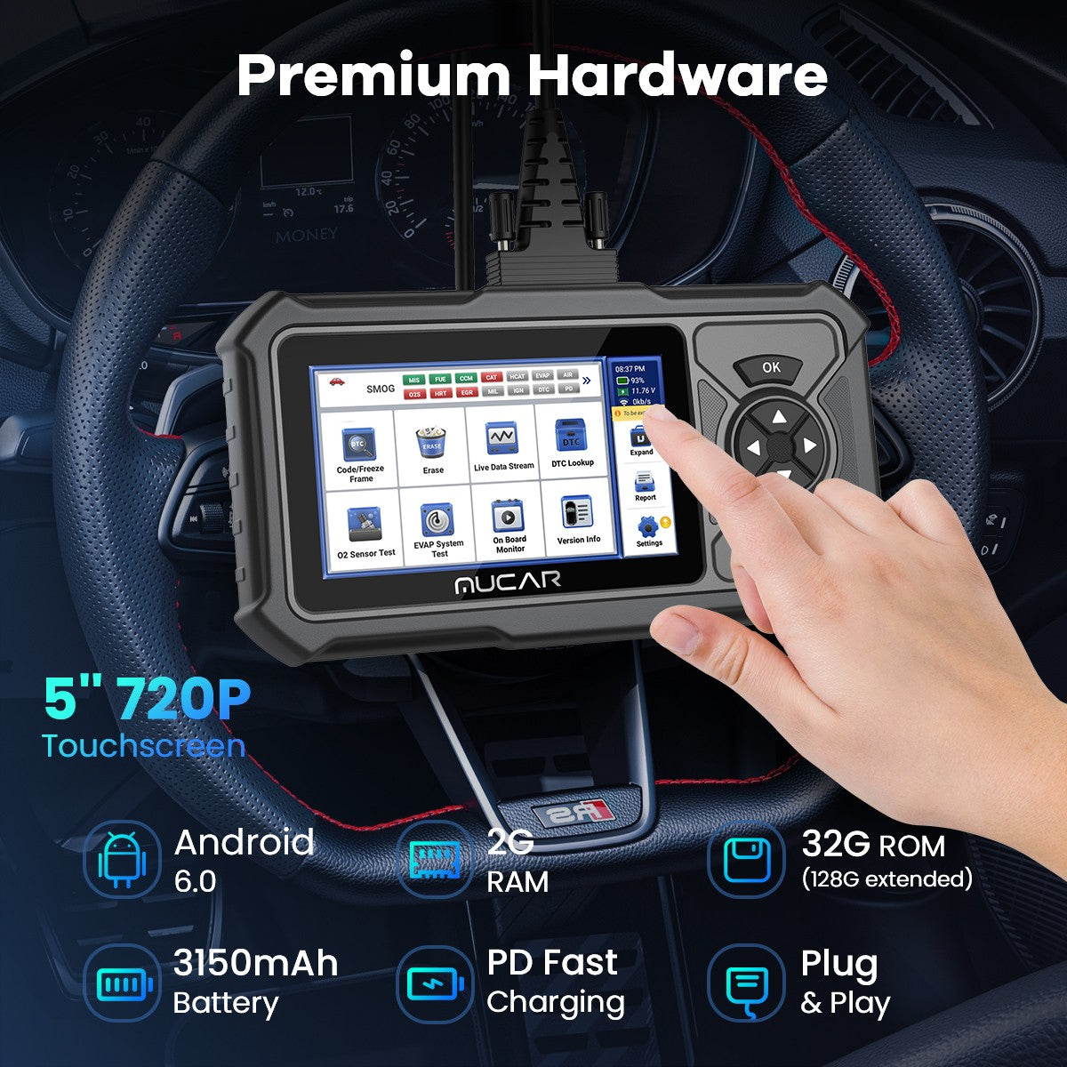 MUCAR CDE900 PRO OBD2 Diagnostic Scanner With Multiple Software.