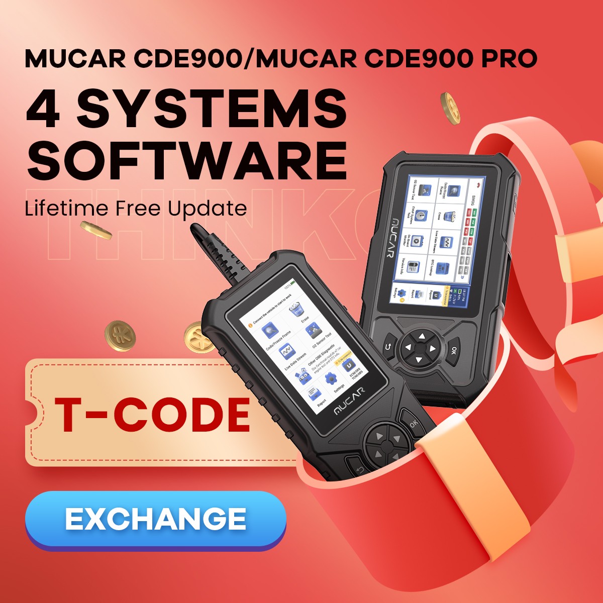 MUCAR CDE900/CDE900 PRO 4 SYSTEM T-CODE