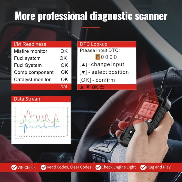 Generic OBD, OBD 2 diagnostic auto Scanner PRO MUCAR CDL20 Lcd