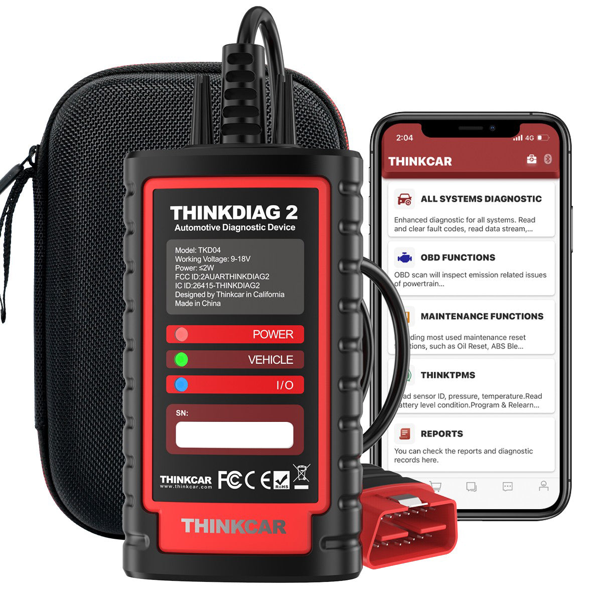 THINKDIAG 2 OBD2 Diagnostic Scanner Bluetooth 5.0 with CAN-FD