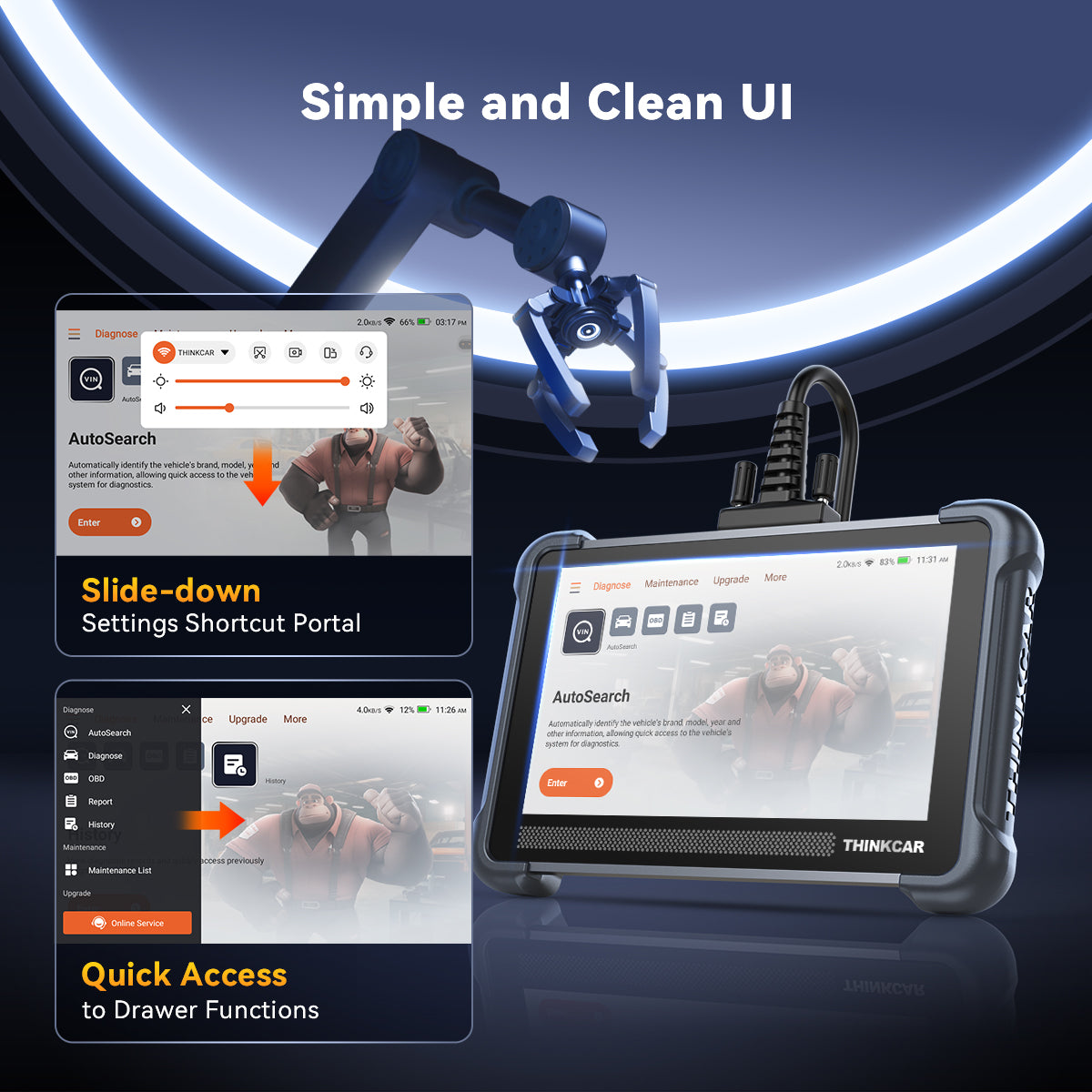 Quick access UI THINKSCAN 672 UI and shortcuts